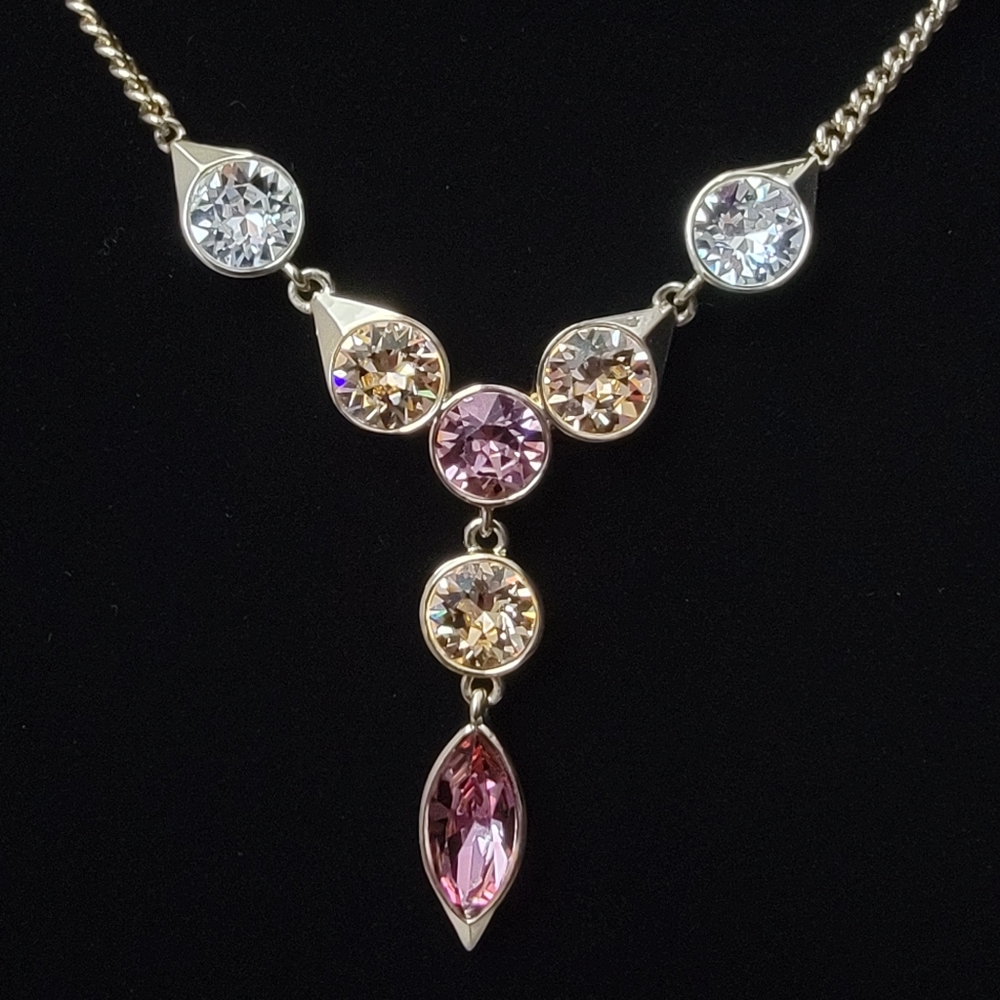 Givenchy NWOT Swarovski Crystal Y Necklace.